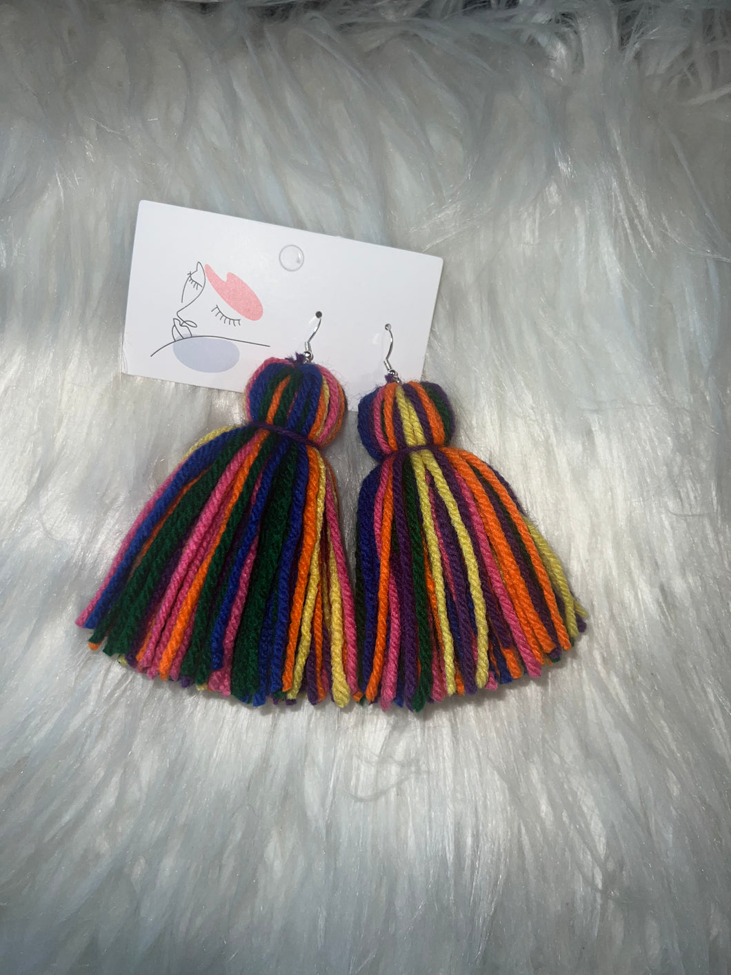 Rainbow Yarn Earrings